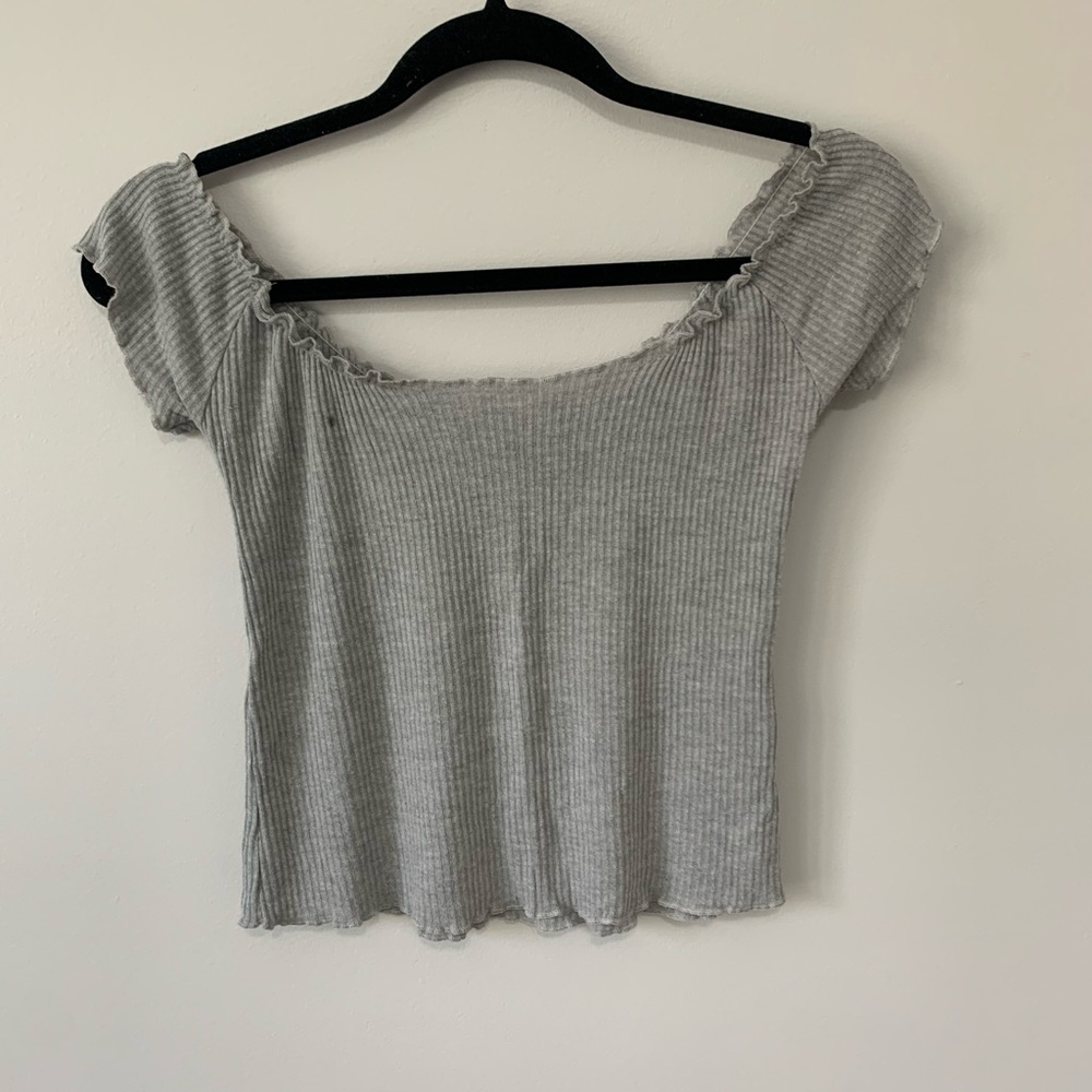 Off The Shoulder Ruffled Crop Top